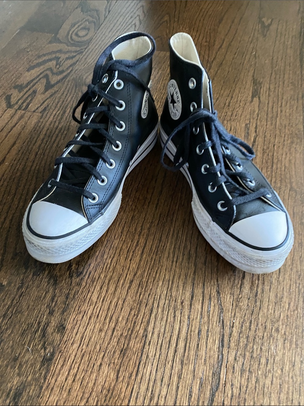 Converse Black High-Top Sneakers with White Toe Cap